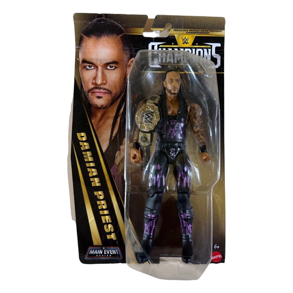 Mattel WWE Main Event Series Champions Damian Priest Action Figure with Belt